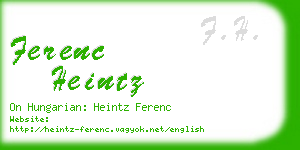 ferenc heintz business card